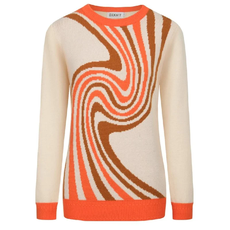 Women's SweatersWomen's vintage striped apricot sweater