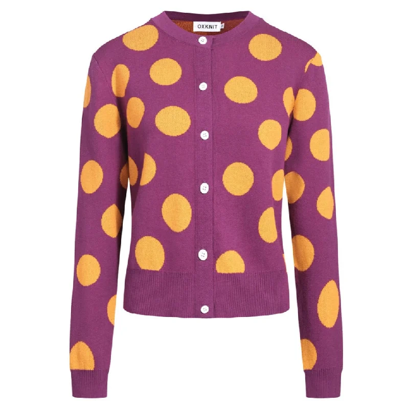 Funky Hooded SweatersWomen's purple polka dot cardigan sweater