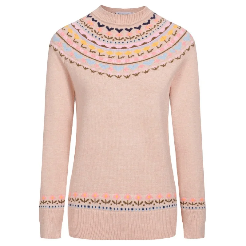 Luxurious SweatersWomen's oat knit vintage jacquard knit sweater