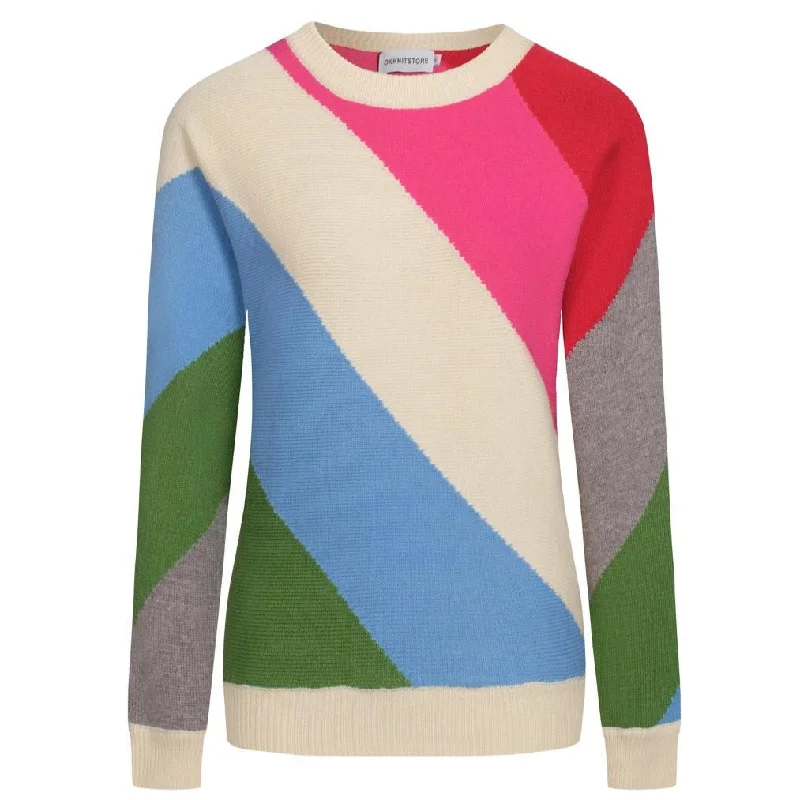 Knitted SweatersWomen's striped multicolor knit sweater