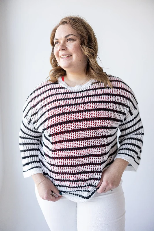 Cardigan Baby SweatersSTRIPED OPEN WEAVE SWEATER