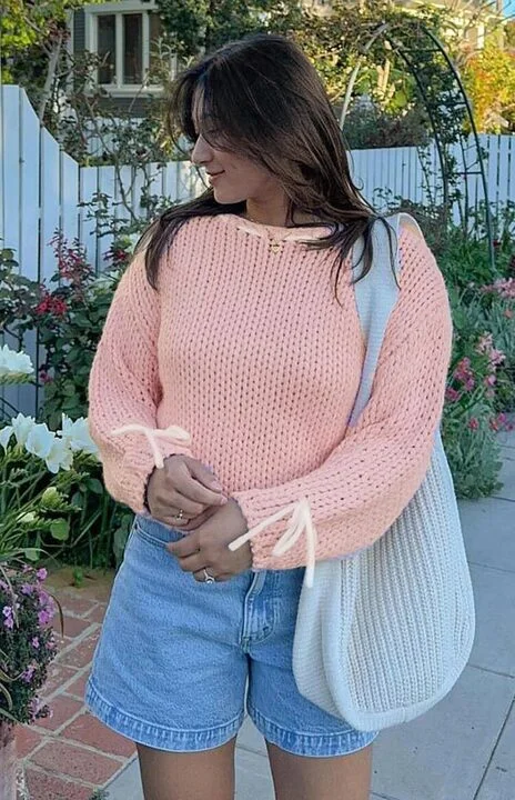 Affordable SweatersBea Baby Pink Sweater