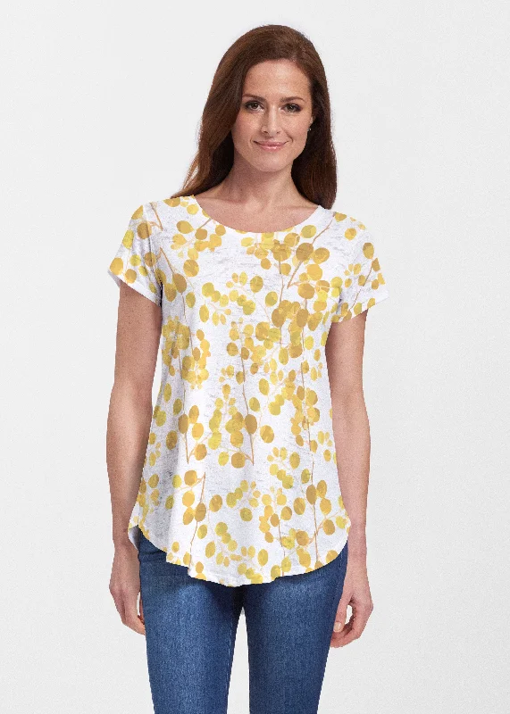 women's tops for those who seek both style and comfortGolden Pome (7846) ~ Signature Short Sleeve Scoop Neck Flowy Tunic