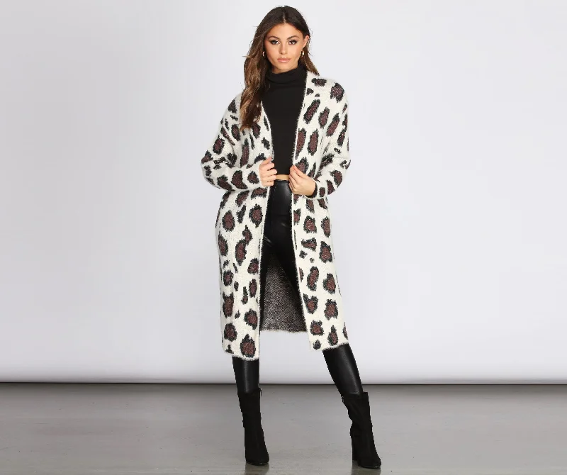 Funky Hooded SweatersA Long Time Obsession Leopard Cardigan