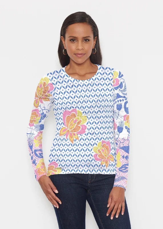 women's tops for beach outingsVintage Blooms (8039) ~ Signature Long Sleeve Crew Shirt