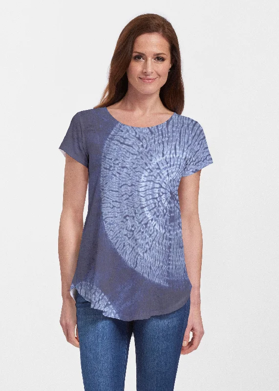 silk women's topsDandelion Dream (14169) ~ Signature Short Sleeve Scoop Neck Flowy Tunic