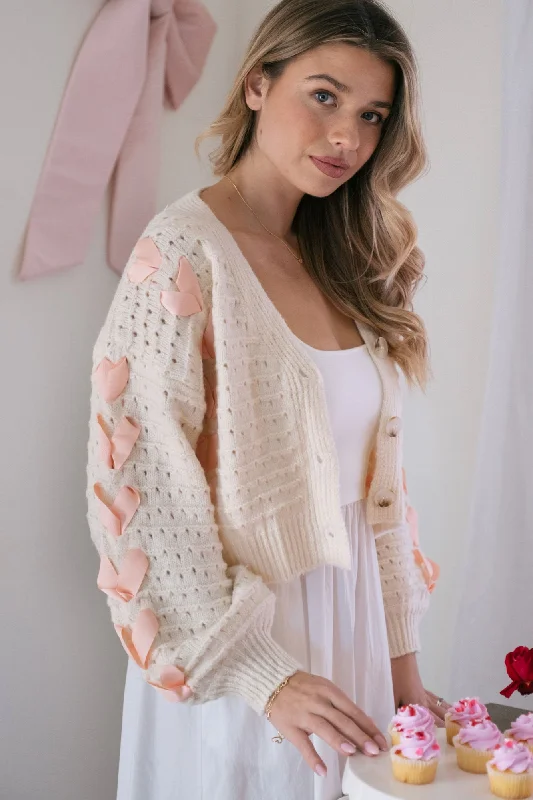 Casual SweatersErica Ribbon Buttoned Cardigan