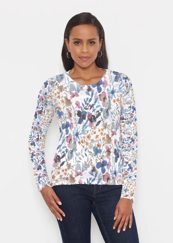 elegant women's topsRossa (8016) ~ Signature Long Sleeve Crew Shirt