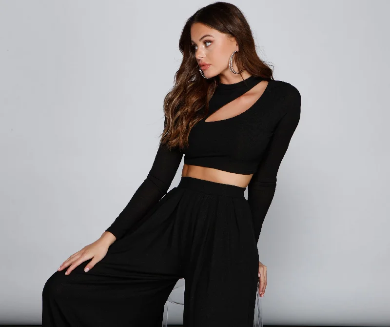 women's tops for those who want to add a touch of elegance and sophistication to their everyday wearMake It Bold Cutout Crop Top