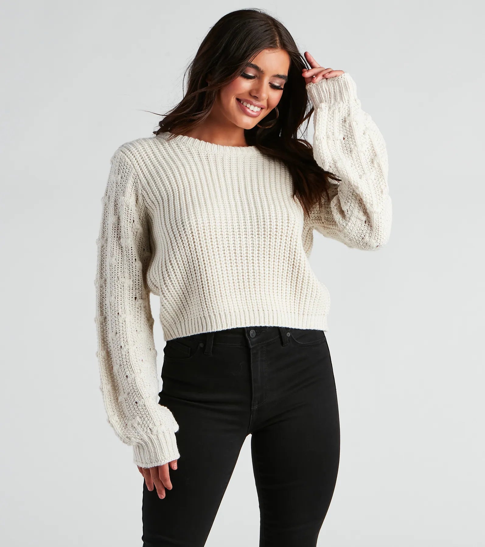 Fashionable Luxurious Chunky SweatersCozy Up Cropped Knit Sweater