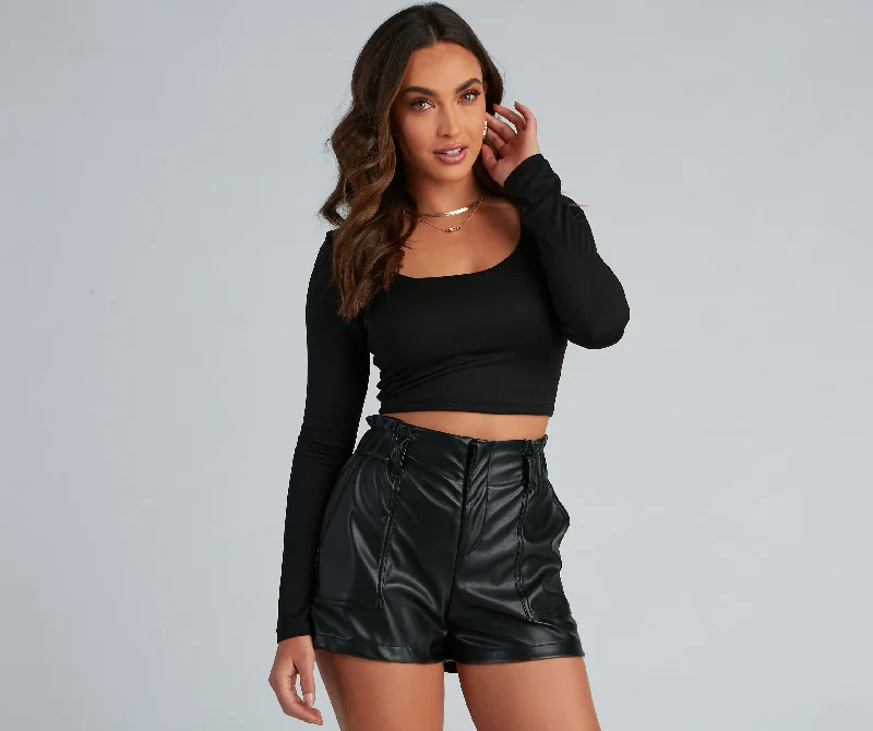 women's tops for glamorous eveningsServe It Up Crop Top