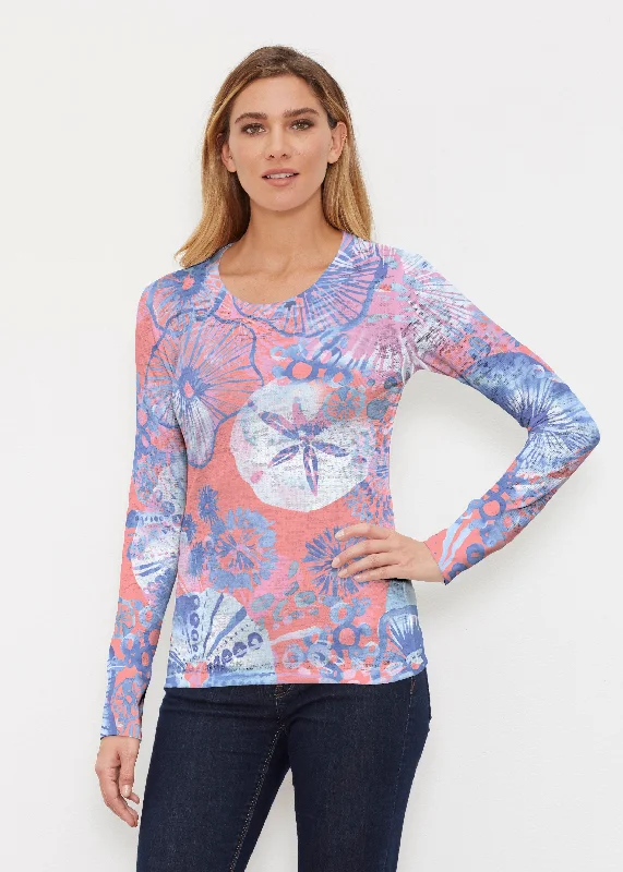 women's tops for those who want to create stylish and put-together outfits without spending a fortuneSand Dollar (16257) ~ Thermal Long Sleeve Crew Shirt