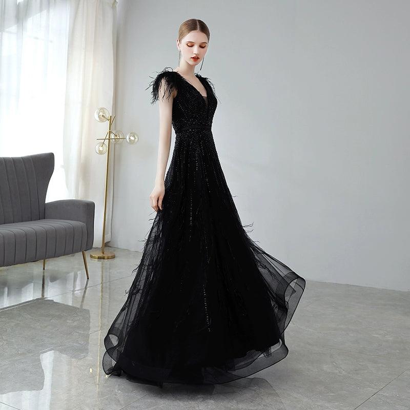 prom dress alterationsWomen's A-Line Evening Dress Sexy Prom Dresses V-Neck Beaded Formal Dresses for Women