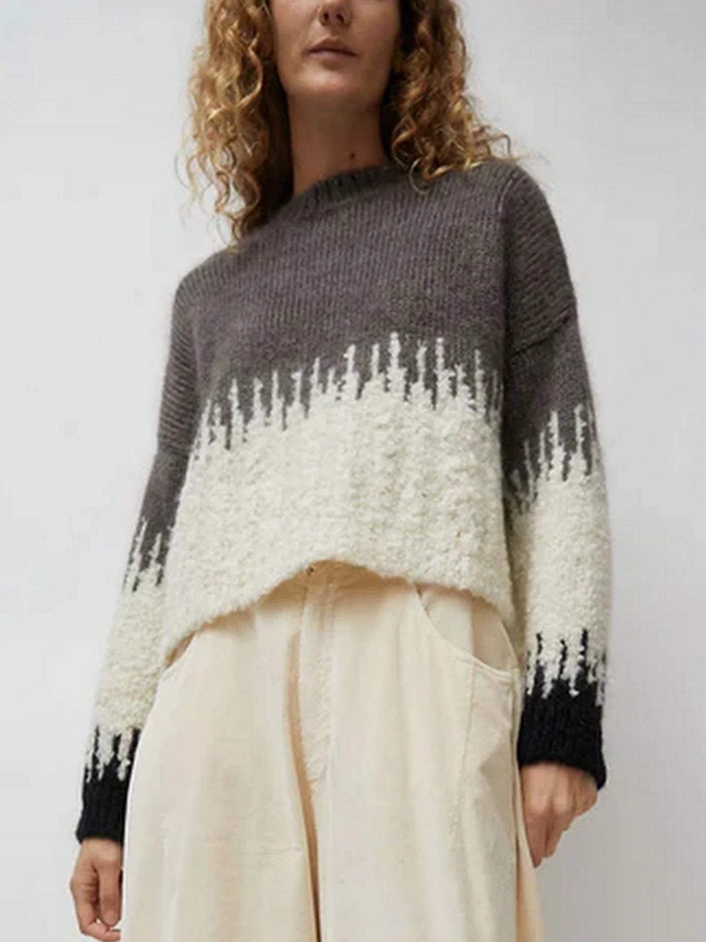 High-Quality Wool SweatersBoxy Textured Wool-Blend Sweater