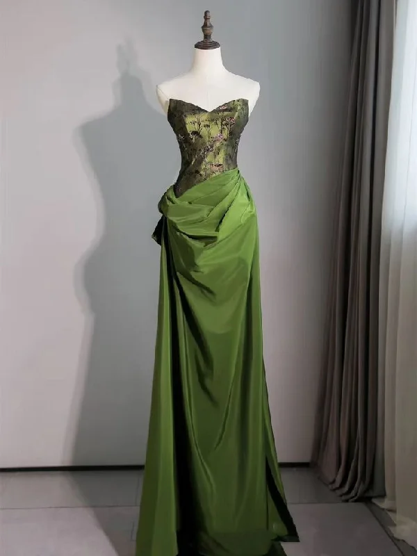 bodycon prom dressesVintage Sweetheart Green Sheath Mermaid Prom Dress Long Evening Dress Y7624