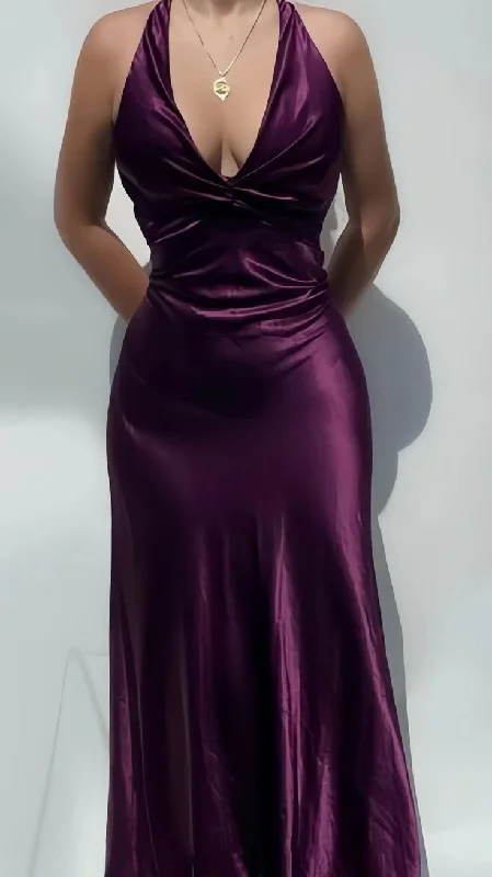 prom dresses with detachable sleevesSexy V Neck Satin Evening Dress Long Prom Dress  Y7781