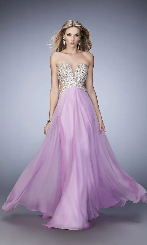 prom dress inspiration galleriesLa Femme Open-Back Chiffon Prom Dress 22179