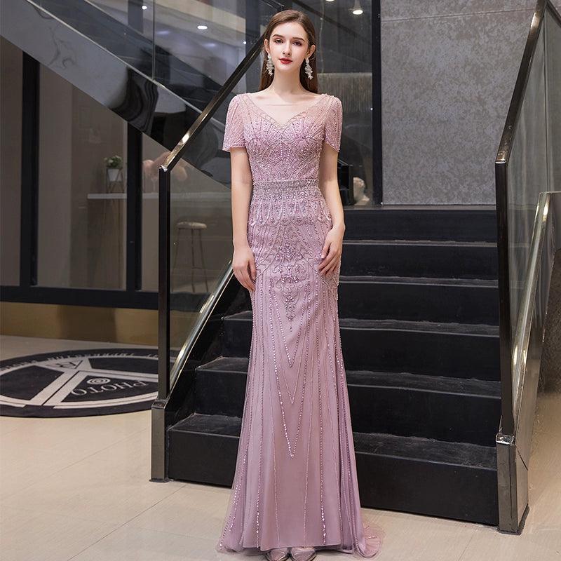 bodycon prom dressesNumbersea Women's A-Line Evening Dress Sexy Prom Dresses Beaded Formal Dresses for Women