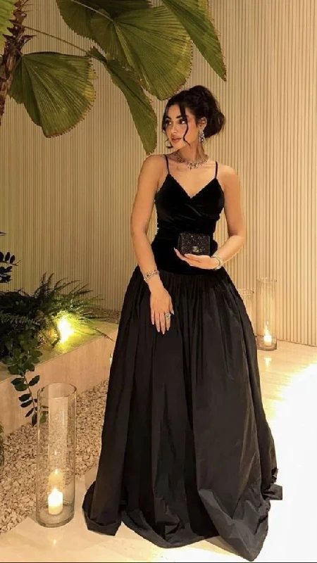 lace prom dressesFashion Black Straps Long Prom Dress Evening Dress  Y7992