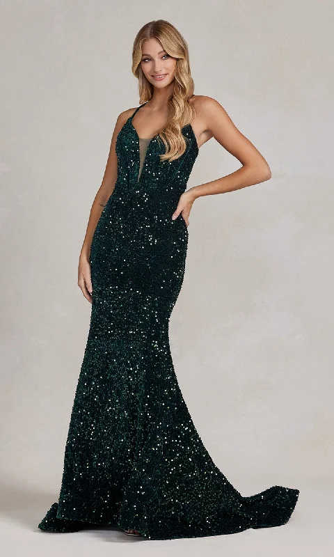 prom dresses with built-in petticoatsLong Sequin Prom Dress with Lace-Up Back