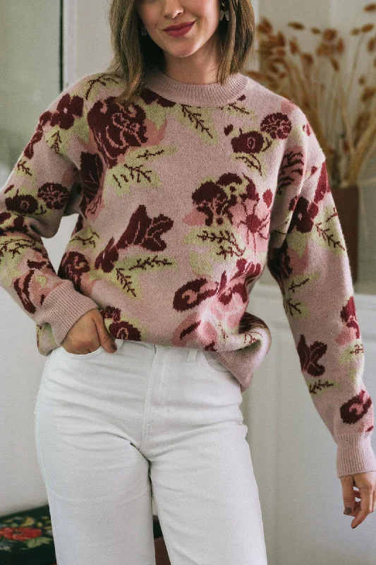 Trendy SweatersArden Floral Knit Sweater