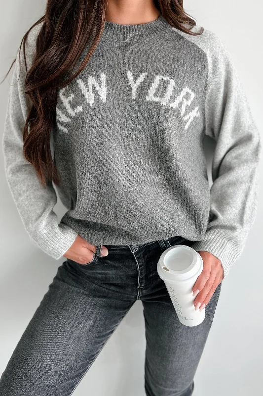 Turtle-Neck SweatersCity That Never Sleeps "New York" Sweater (Charcoal/Grey)