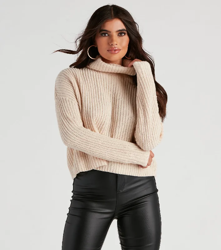 Wholesale Affordable Women's SweatersAutumn Air Turtleneck Knit Sweater