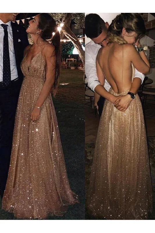 prom dresses for plus-size figuresSexy Sparkly V-Neck Long Prom Dresses Formal Evening Dresses S15692