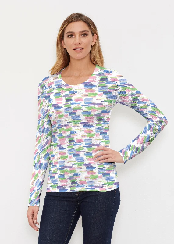 women's tops for date nightsPops of Bliss (8047) ~ Thermal Long Sleeve Crew Shirt