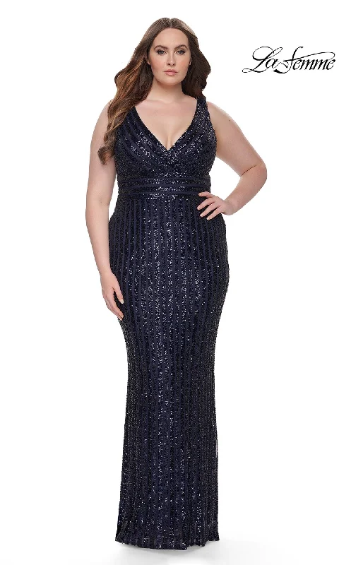 sweetheart neckline prom dressesLa Femme Plus-Size Long Sequin Prom Dress 32016