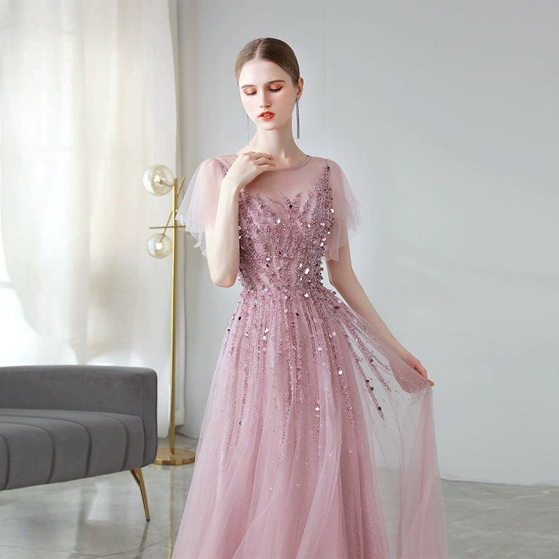 petite prom dressesWomen's A-Line Evening Dress Beaded Prom Dresses Long Formal Dresses for Women