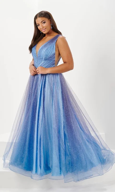 dark prom dressesTiffany Plus-Size Glitter Tulle Prom Dress 16134