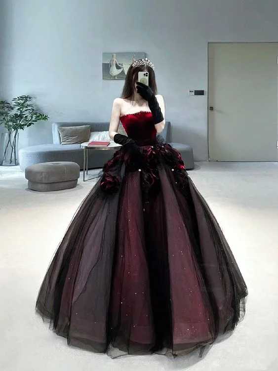 prom dresses for short girlsRed long prom dress ball gown evening dress classy gown Y7343