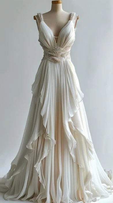 prom dress accessoriesElegant Chiffon Ruched Long Prom Dress Ivory Wedding Dress Evening Dress Y7997