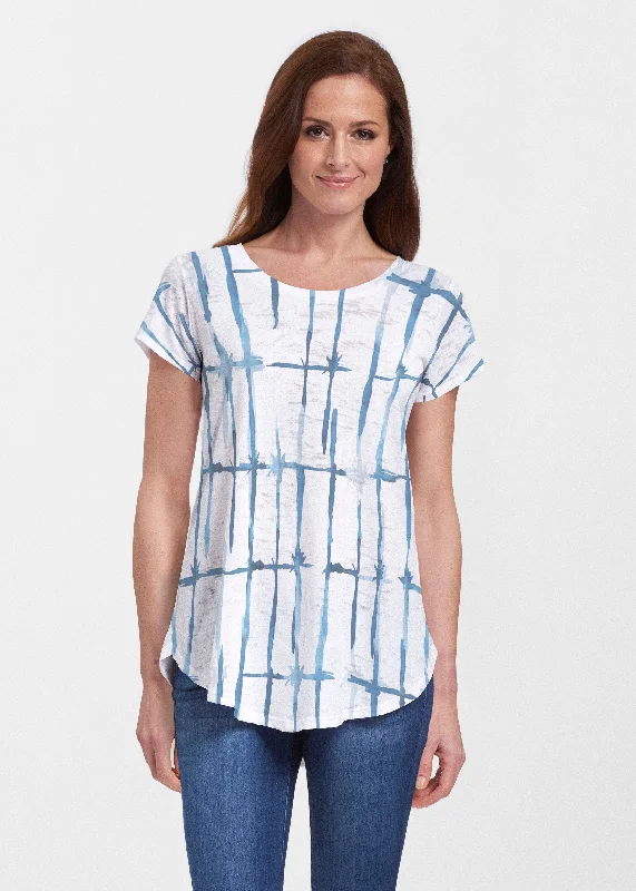 women's tops for those who want to invest in timeless piecesKnotted Tie Dye (7844) ~ Signature Short Sleeve Scoop Neck Flowy Tunic