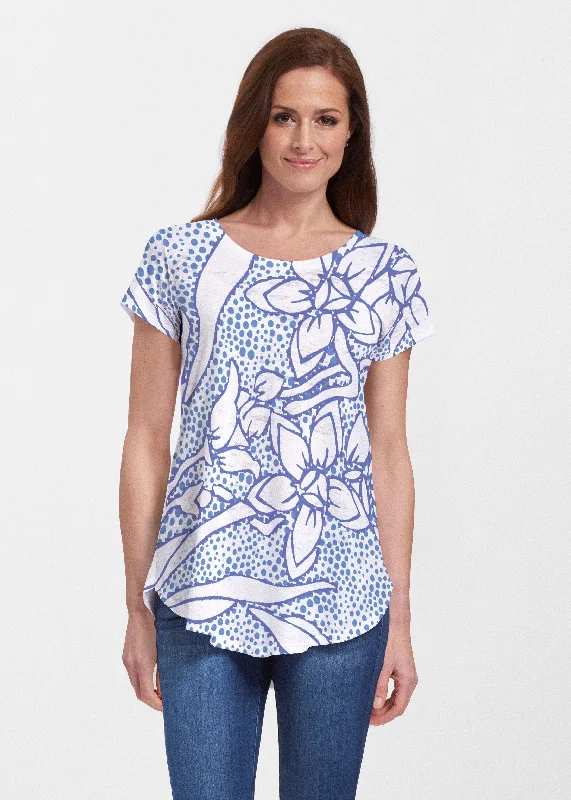 women's tops for date nightsPolka Vine (8111) ~ Short Sleeve Scoop Neck Flowy Tunic