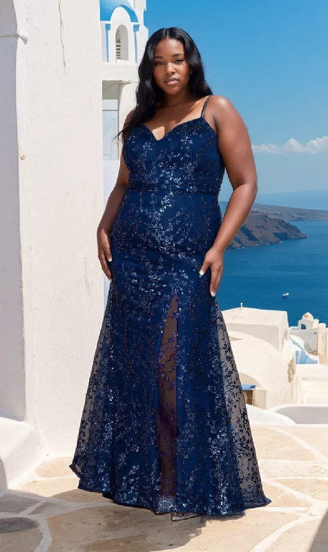 custom prom dressesGlitter Plus-Size Long Mermaid Prom Dress W1154