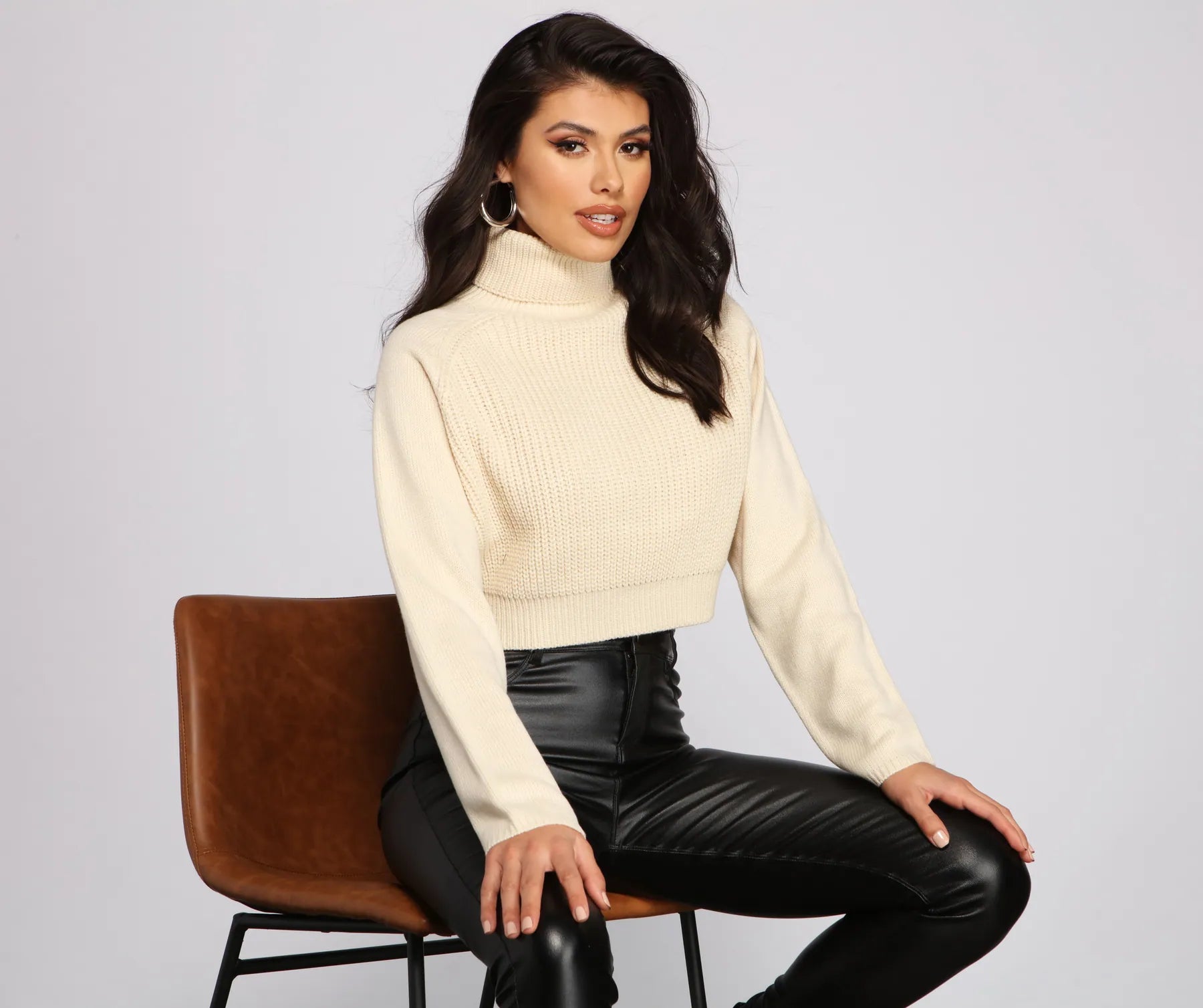 Trendy Pullover SweatersBasic Ribbed Knit Turtle Neck Sweater