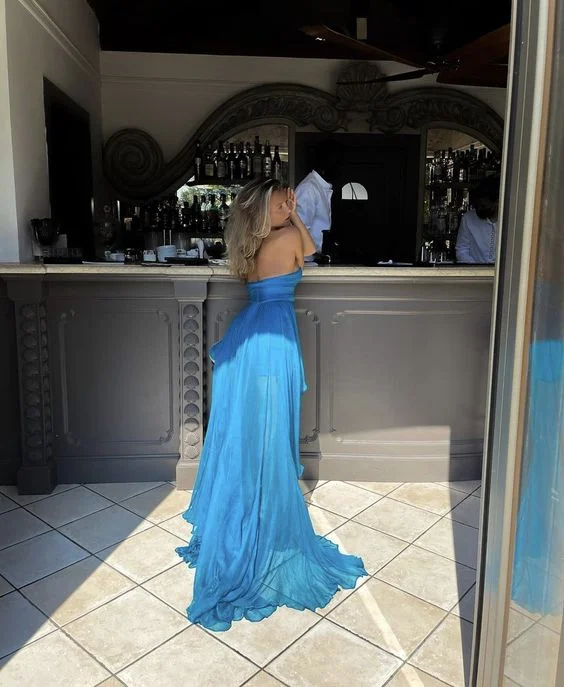 prom dress preservationA-line Blue Prom Dress,Blue Spring Dress Y7444