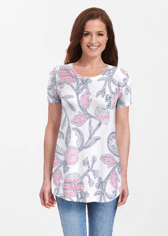 women's tops for those who want to make a bold fashion statement with their choice of topsPatterns at Play Pink (7839) ~ Short Sleeve Butterknit tunic