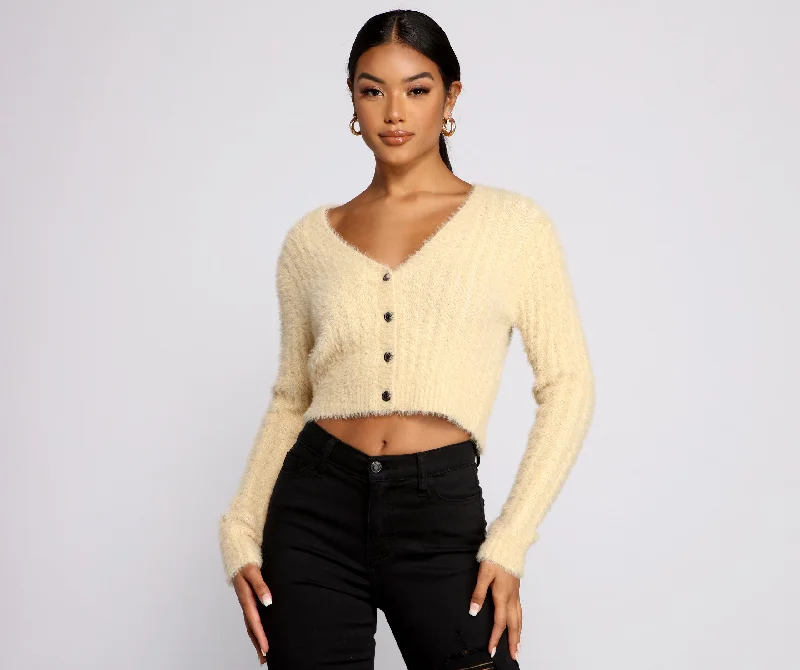 Thick Cashmere SweatersCozy Vibes Cropped Cardigan