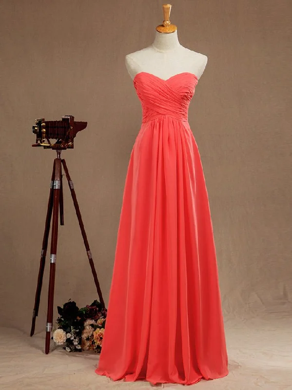 prom dresses for apple shapesNumbersea Simple Prom Dress A-Line Floor Length Chiffon Bridesmaid Dress Sweetheart Strapless with Criss Cross Ruching