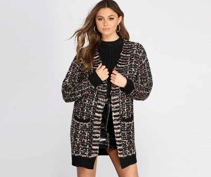 Discounted High-Quality Wool SweatersConfetti Knit Oversized Cardigan