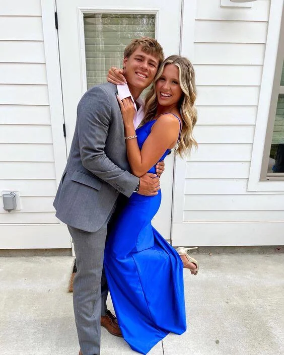 prom dresses with sheer overlaysElegant Royal Blue Mermaid Prom Dress,Royal Blue Formal Gown Y7399