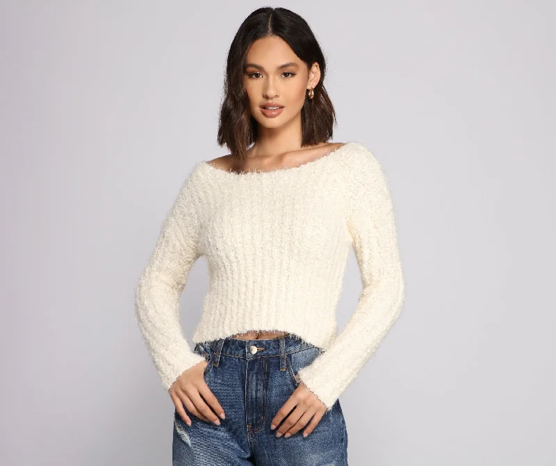 Turtle-Neck Wool SweatersCozy Cropped Popcorn Knit Sweater