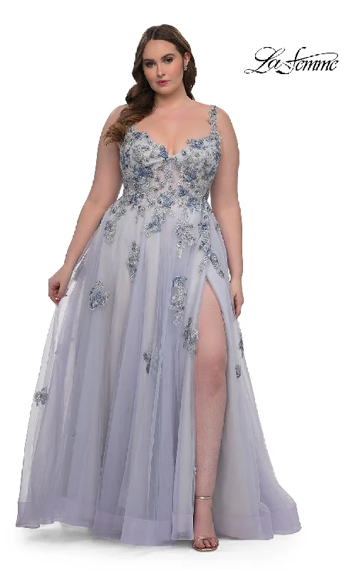 prom dress cleaningLong Plus-Size Prom Ball Gown: La Femme 32412