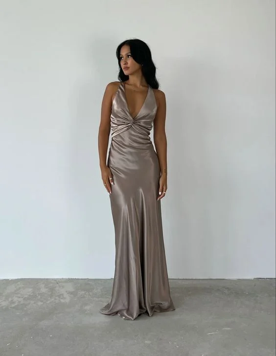 prom dress color trendsCharming V Neck Long Prom Dress,Chic Prom Gown Y7438