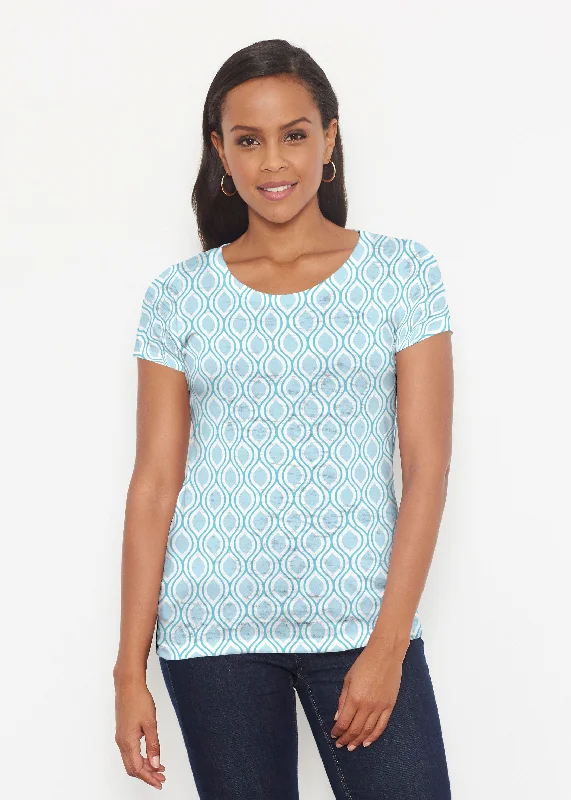 women's tops for those who want to stay warm and stylish during colder weatherWaves of Sherbet (25072) ~ Short Sleeve Scoop Shirt