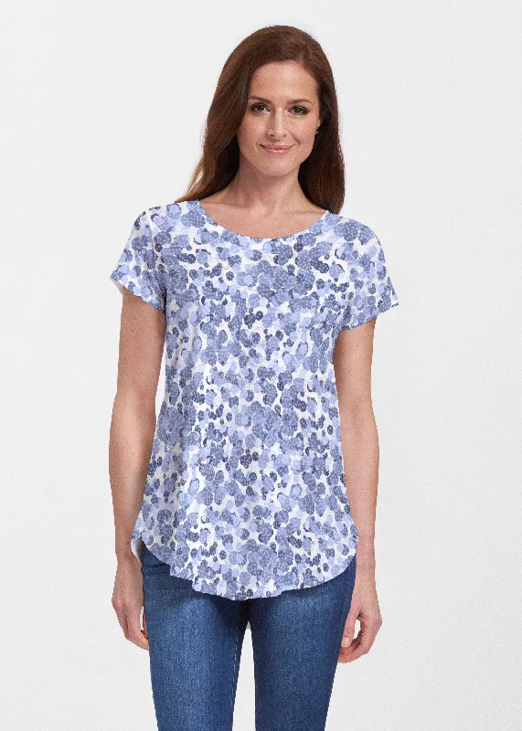 women's tops that offer a perfect blend of style, comfort, and affordabilityOh Stamped (7784) ~ Signature Short Sleeve Scoop Neck Flowy Tunic