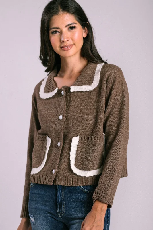 Stylish SweatersKelly Collared Knit Cardigan